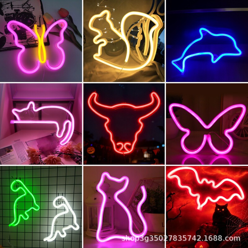 Animal Series Neon Lights Led Lights Shaped Lights Butterfly Kitten Unicorn Bedroom Internet Celebrity Decoration Small Colorful Lights Animal Series Neon Lights Led Lights Shaped Lights Butterfly Kitten Unicorn Bedroom Internet Celebrity Decoration Small Colorful Lights