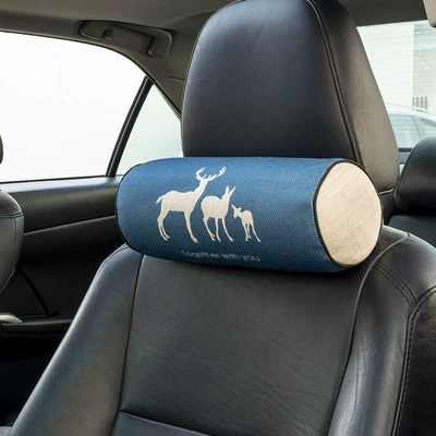 Headrest, a pair of car - cylindrical-headrest-three-deer-single