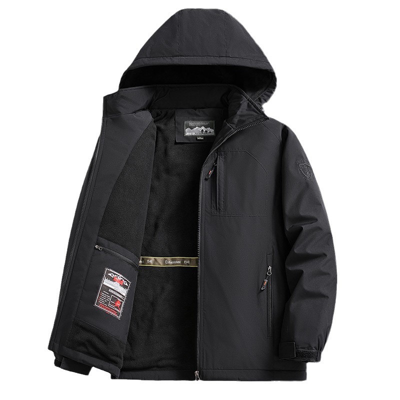 Aliexpress impermeable al aire libre ropa de algodón de lana gruesa chaqueta casual para hombres chaqueta de algodón caliente de tamaño grande para hombres