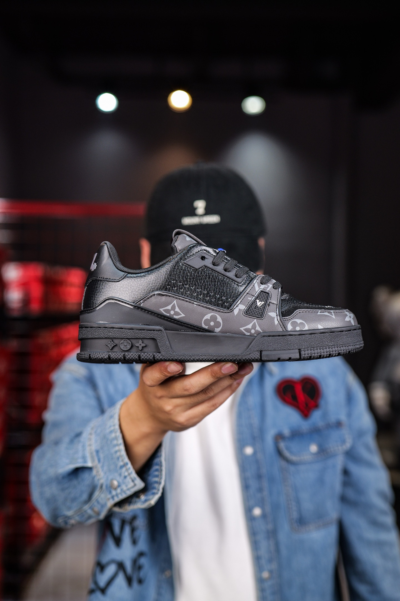 Caja de cajones casa de burro entrenador impresión de moda de suela gruesa elevación de zapatos deportivos pareja universal para hombres y mujeres skate