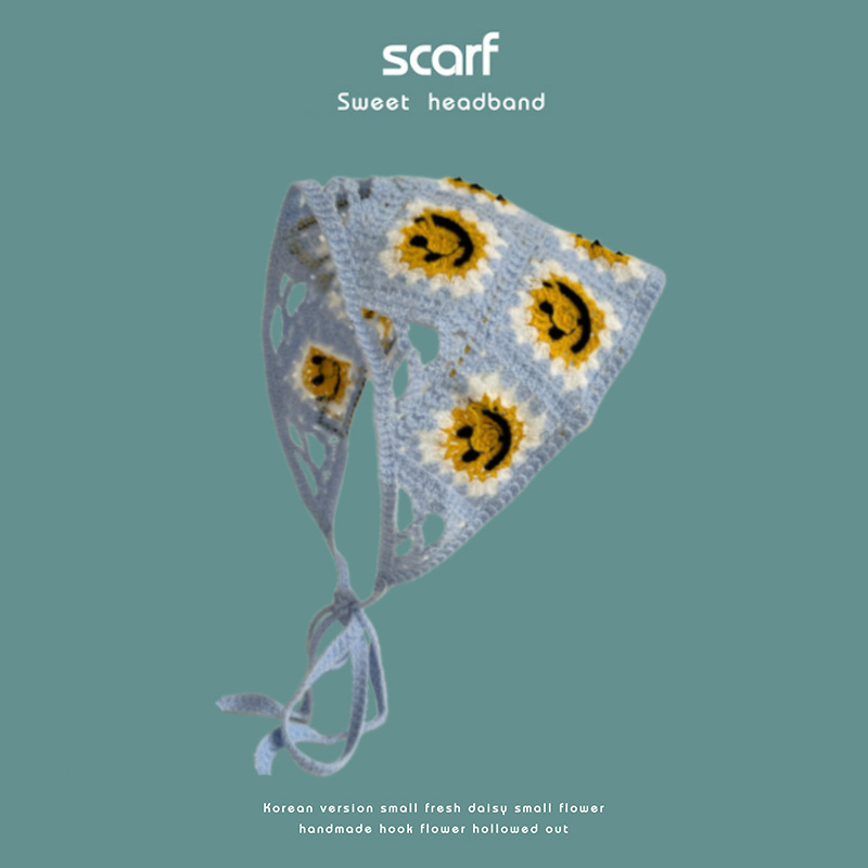 Japón encantador estilo pastoral galía de punto banda de cabello toalla triangular retrógrada francesa toalla triangular de tejido para la cabeza