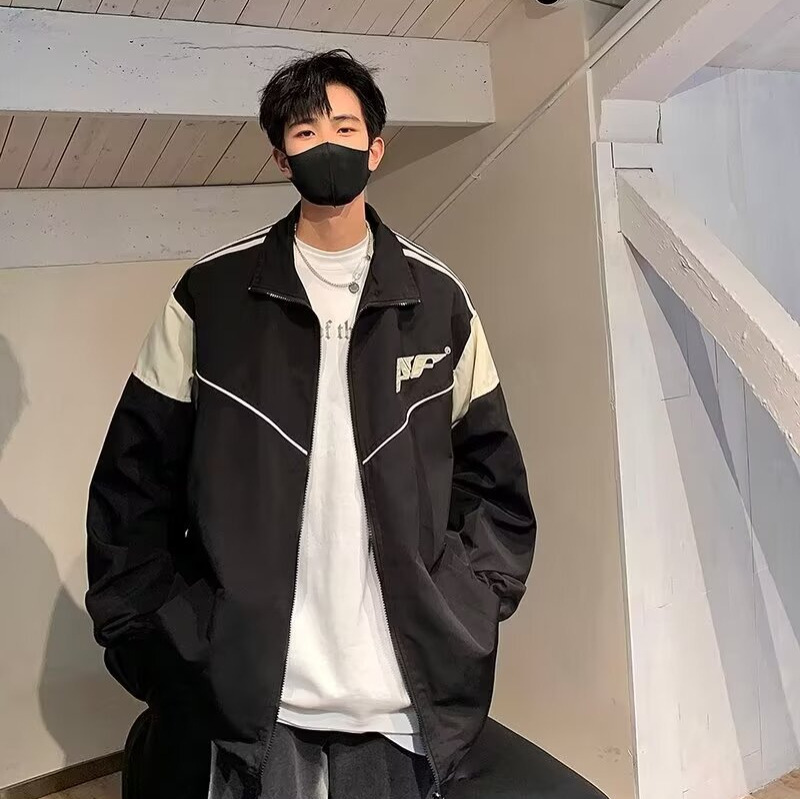 2025 Spring and Autumn Handsome Jacket Men's Ins High Street Trendy Brand Hong Kong Style Japanese Style Harajuku Style Korean Style Trendy Loose Jacket