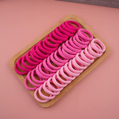 Saç üçün rezinlər High Elastic Hair Rope Hair - pink-mixed-color-100-pieces-opp-bag