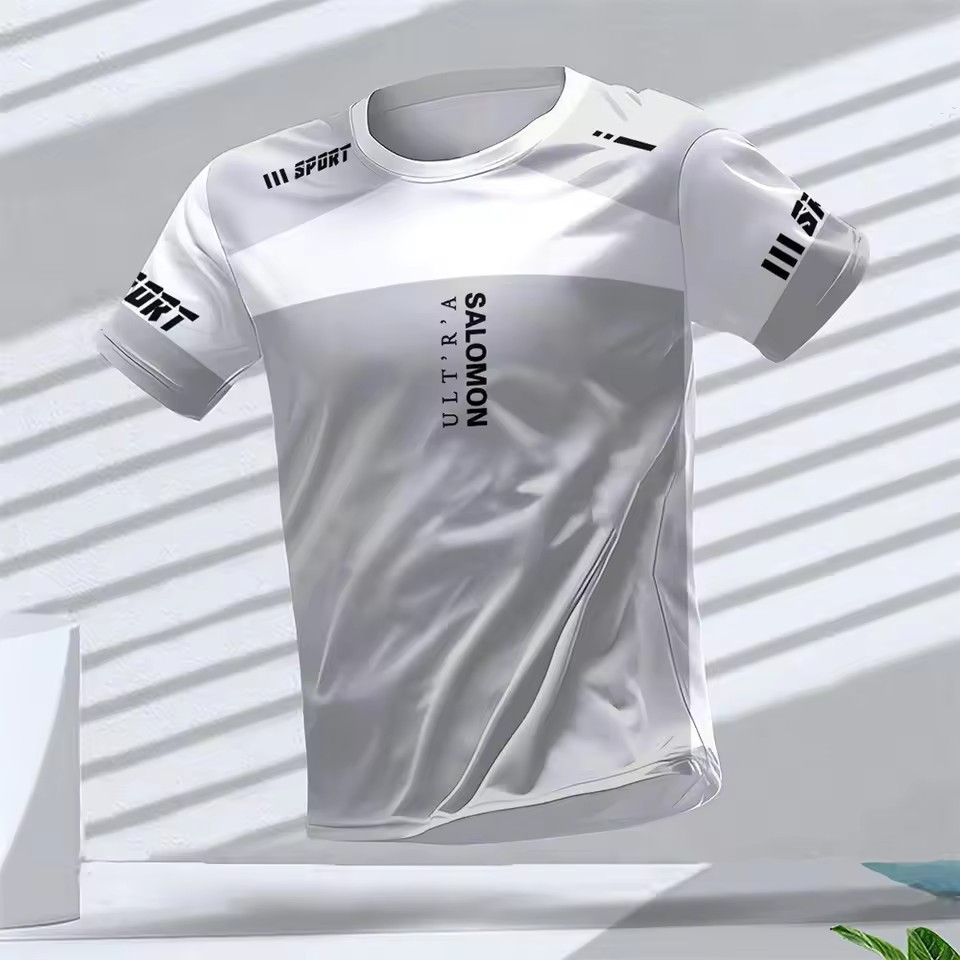 Europa y América AliExpress Cross-border hombres deportes de verano malla suelta transpirable y deshumidificación manga corta cuello redondo camiseta impresión 3D