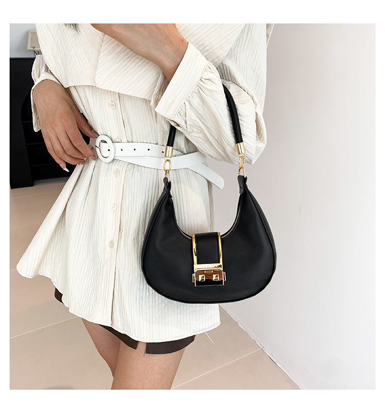 Retro Shoulder Bag For Women Crescent Armpit Bag Candy Colour_voghion.com