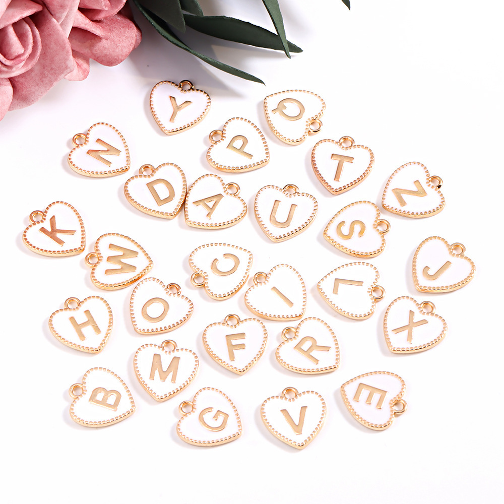 Letter, Heart Shape Pattern 1 Set Alloy Letter Heart Shape Pendant