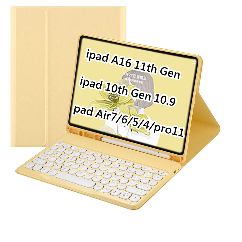 A16 Apple iPad Suitable for 10Th Generation Retro Bluetooth Keyboard Protective Cover Pro11 Magnetic M5 Tablet Soft Shell Air7 A16 Apple iPad Suitable for 10Th Generation Retro Bluetooth Keyboard Protective Cover Pro11 Magnetic M5 Tablet Soft Shell Air7