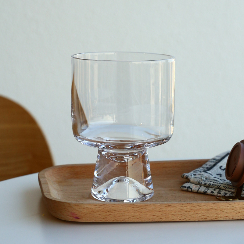 Taza de vino de vidrio de viento ins Taza de jugo Taza de postre creativa curva Taza de café Taza de color de helado de bricolaje