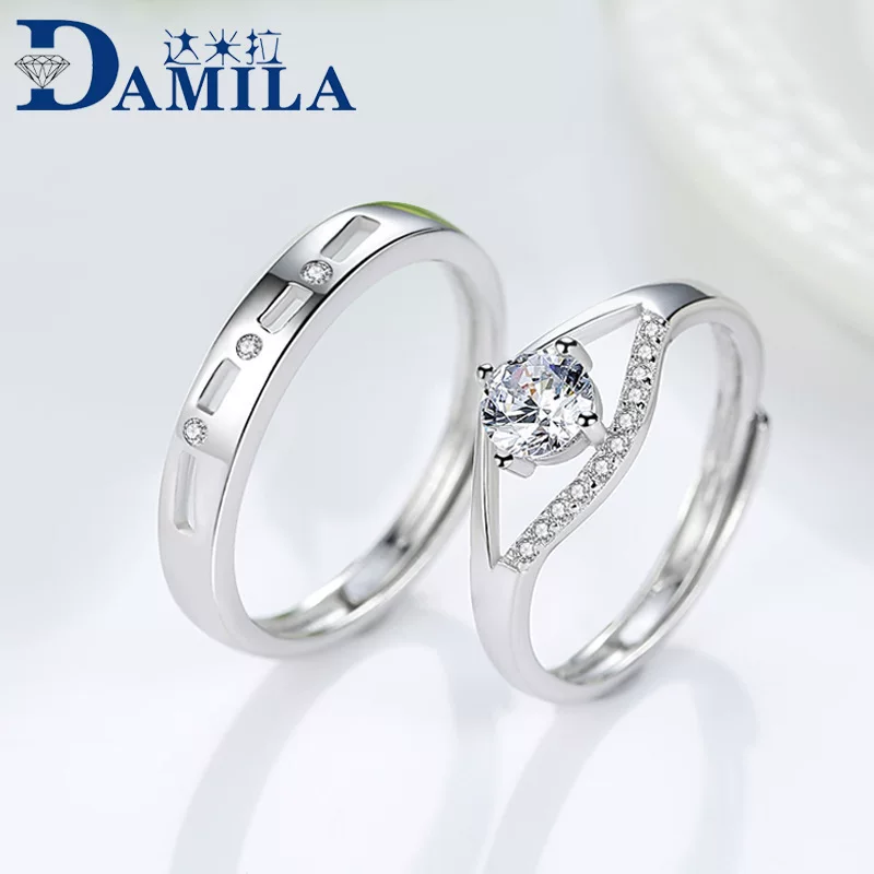 Кольцо Damira для любимой, цирконий, серебро 925 пробы, корейский стиль, микроинкрустация, легкая роскошь