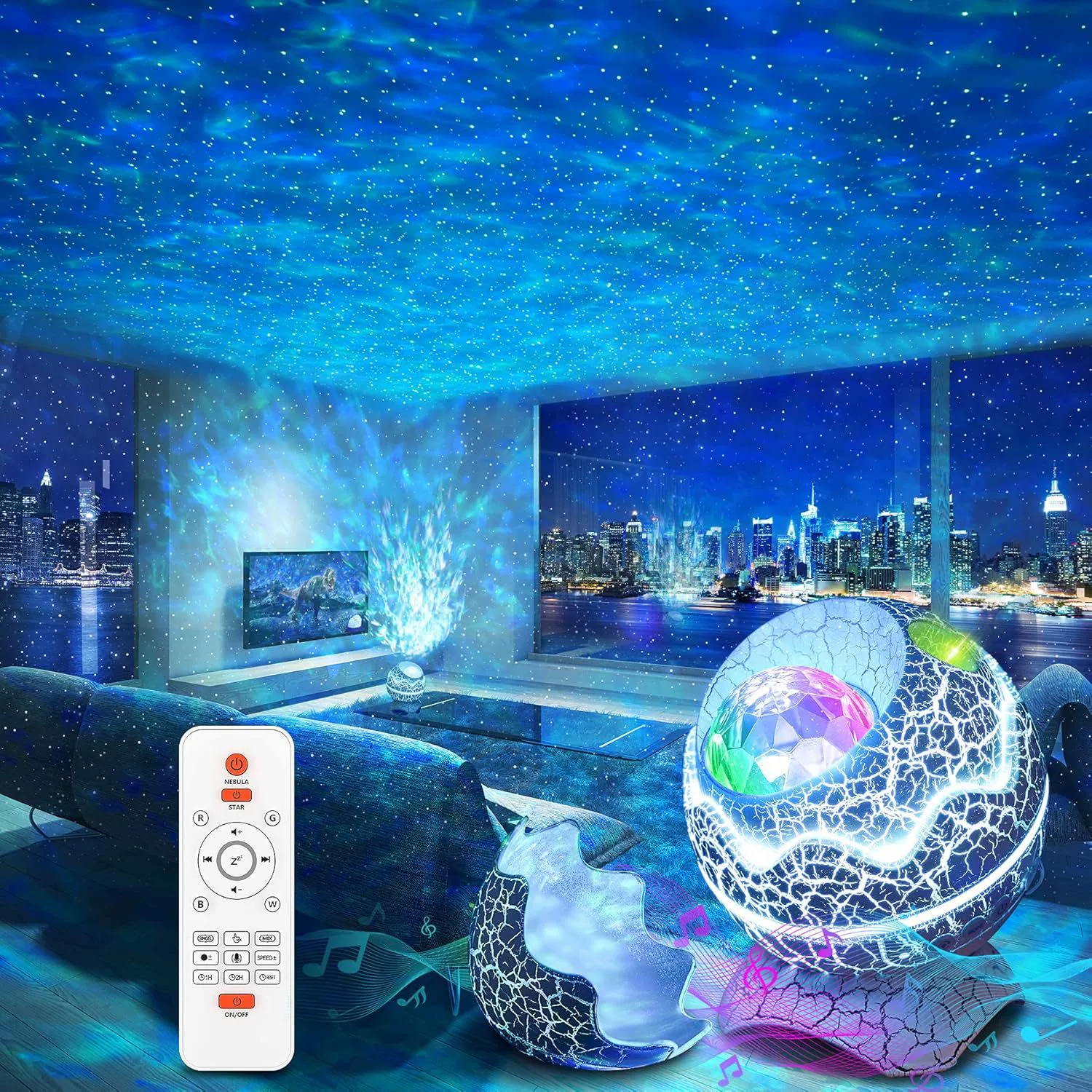 Dinosaur, starry sky, music lamp, night light, (Cross-border trading), bluetooth