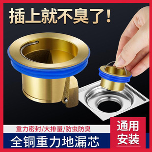 Bathroom Floor Drain Deodorizer Sewer Anti-Odor Artifact Cover Copper Inner Core Sewer Pipe Universal Toilet Insect-Proof Core