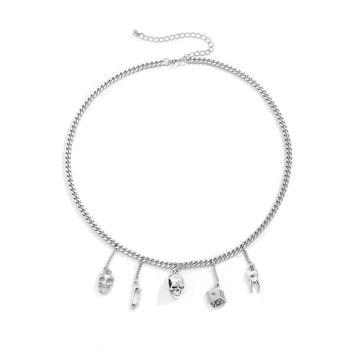 Punk Grappig Gezicht Schedel Koppel Ketting Zoete Coole Mix Kubus Hip Hop Hanger_voghion.com