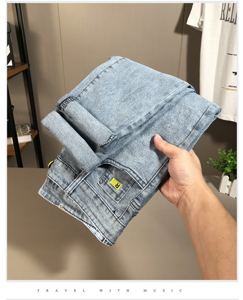 Jeans slim fit da uomo pantalone in denim elastico alla moda_voghion.com
