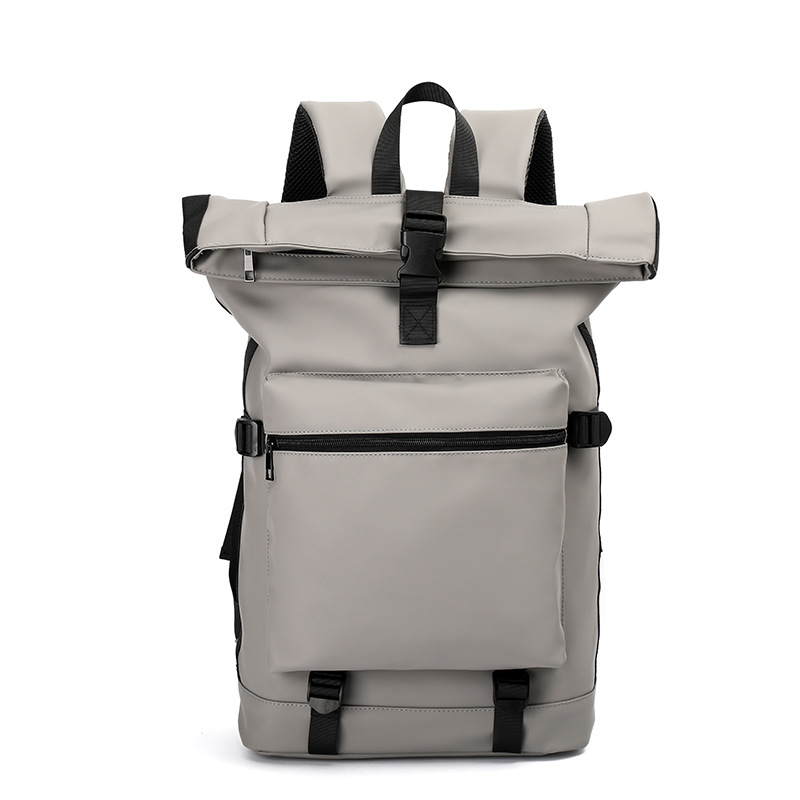 Cross-Border 2025 New Leather Film High-End Business Backpack Solid Color Short-Distance Business Trip Commuting Simple Computer Backpack