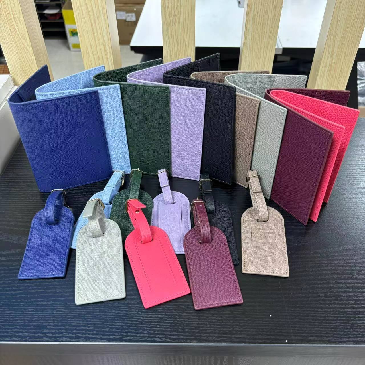 Cross-border PU leather lightweight portable passport holder travel ticket holder multifunctional passport bag luggage tag in stock