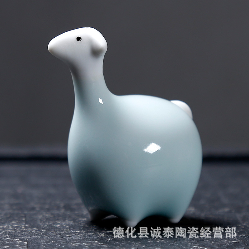 12生肖の陶磁器の置物のミニのかわいい開片は12年の相の動物の小さいお茶を養うことができます。