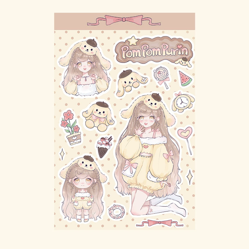Оригинальный Kuromi Merlotya Yugou Dog антропоморфные наклейки Curva Guru Patch Paper Curgey Handbook наклейка