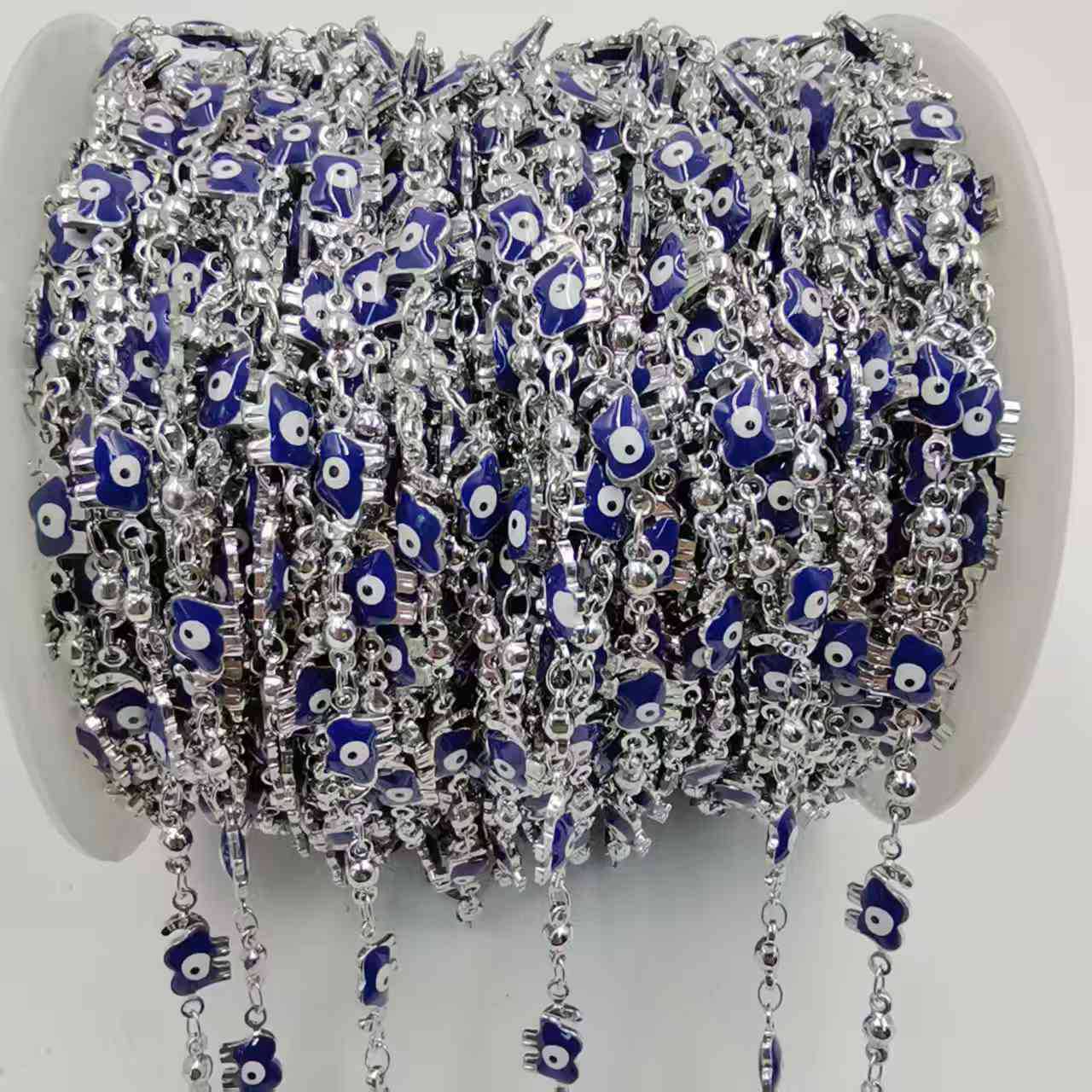 El ojo del mal Hassam mano DIY cadena goteo de aceite ojo del mal brazalete collar joyas accesorios al por mayor image 5