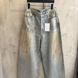 正确版本现货高品AC家新款珠光幻彩泥染牛仔长裤宽松版型男女同款