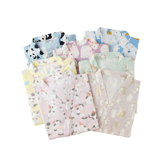 7-color Double-layer Yarn Thin Short Beat Bathrobe Home Clothes suit Girl Breathable Pajamas Women's Summer Short-sleeved Shorts
