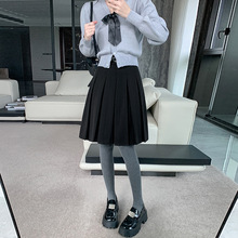 毛呢百褶半身裙女秋冬2025新款复古高腰显瘦学生五分气质a字中裙