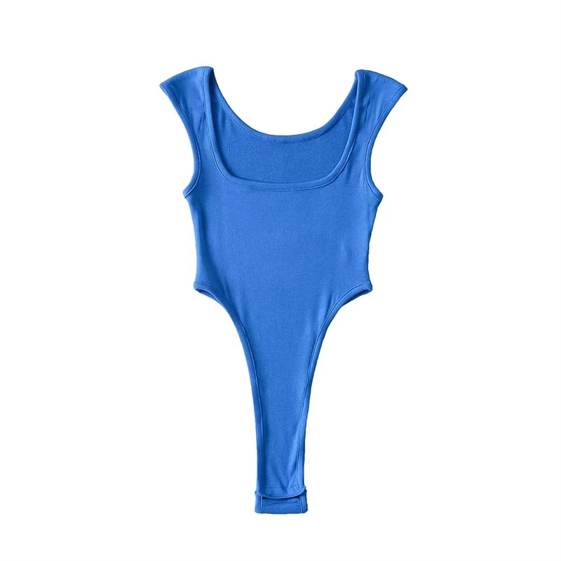Europa y América sexy ins cuello cuadrado de moda chaleco otoño nuevo estilo desgaste interior 22 años color sólido Delgado mono sin mangas para las mujeres image 11