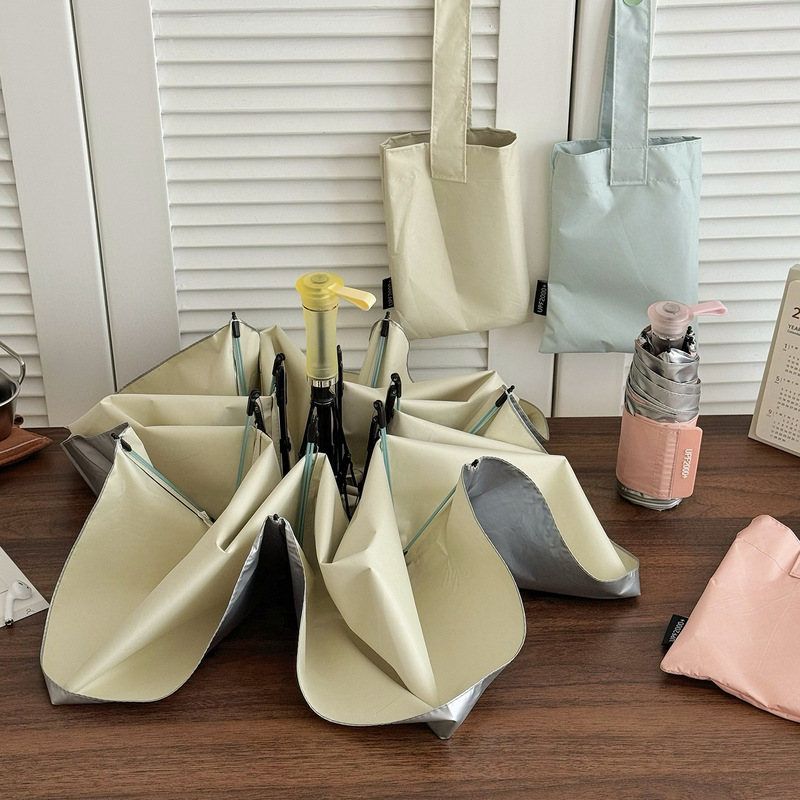Titanium Silver Sun Protection Retractable Handle 50% off Sun Protection and Uv Protection Folding Women's Sun Umbrella for Both Sunny and Rainy Weather Upf200+ Titanium Silver Sun Protection Retractable Handle 50% off Sun Protection and Uv Protection Folding Women's Sun Umbrella for Both Sunny and Rainy Weather Upf200+