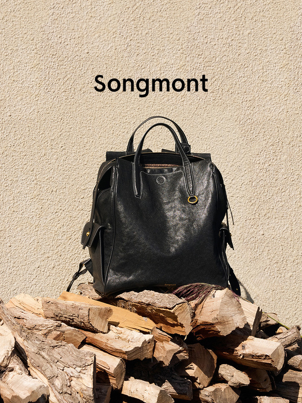 【ジャン・チーミンと同じスタイル】Songmont 山下裕松 トラッキング スモール バックパック 植物タンニンなめしレザー 14inch コンピューターバッグ|undefined