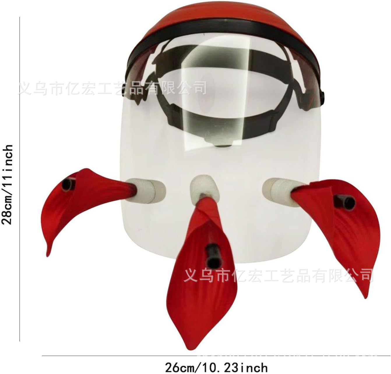 헬멧 새 모이통 [세 꽃] 붉은 꽃 스타일