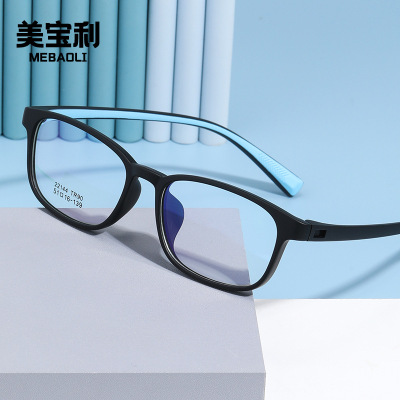 新款韩国TR90无金属双色儿童镜框环保弹性漆配近视度数光学眼镜架
