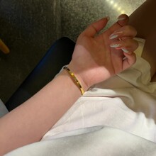 新款重工超闪光面手镯女生网红热衷选择简约素圈女手环一件代发