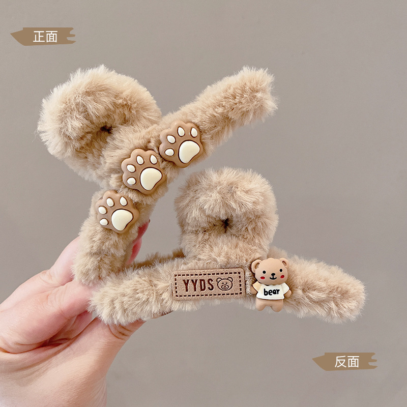 Otoño y invierno de tamaño grande clip de tiburón clip de pelo de peluche de alta calidad en la parte posterior de la cabeza clip de pelo de peluche clip de agarre