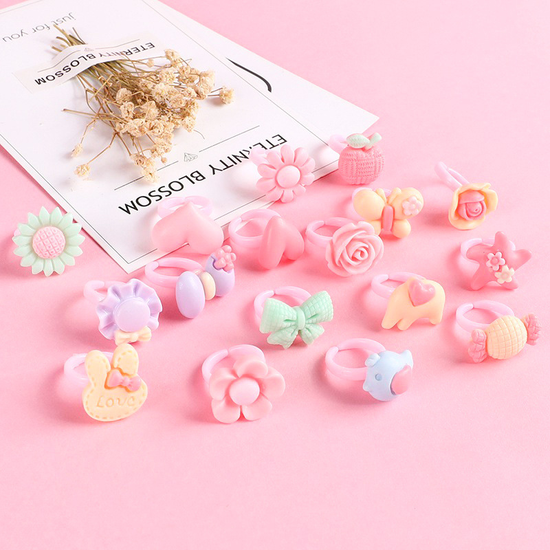 Anillo de plástico para niños rosa anillo para niñas accesorios anillo de pastel de frutas juguetes pequeños regalos para jardín de infantes image 6