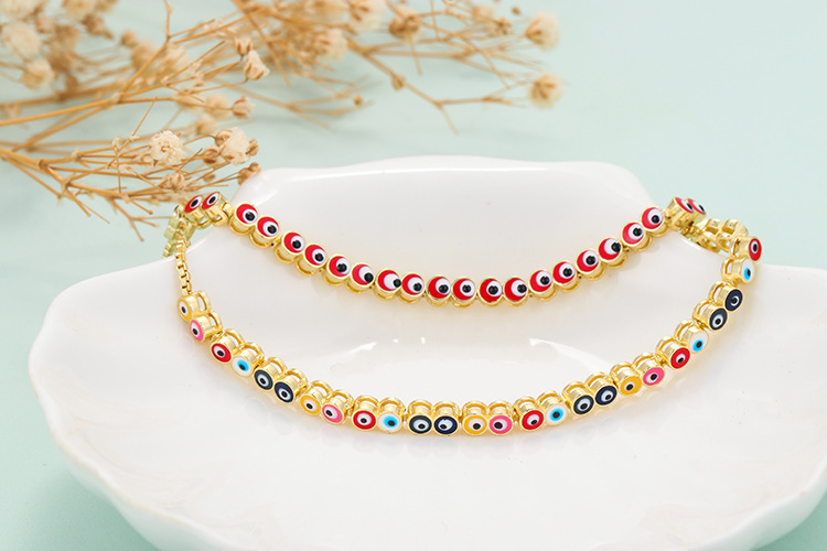 Retro eyes rainbow mixed color bracelet