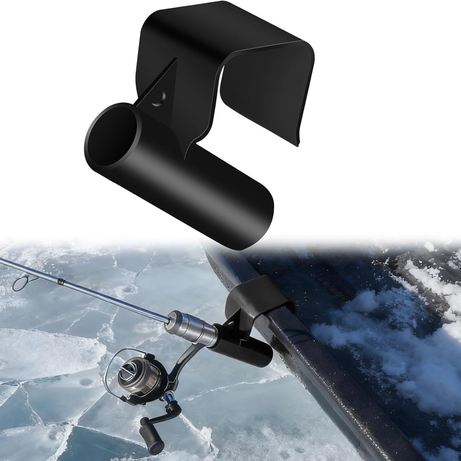 Heavy-Duty Sled Ice Fishing Rod Holder, Hands-Free Adjustable Fishing Rod Mount, High-Strength Fishing Rod Stand for Winter Fishing