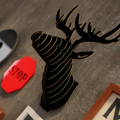 Polymer 2374 luminous decorative painting combination hanging picture frame wall LED light strip decoration retro wall clock photo wall