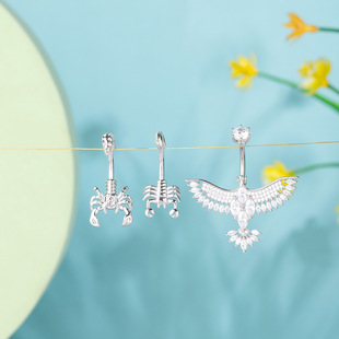 Original Stylish Fashion Exaggerated Style Novel Creative Eagle Scorpion Versatile Super Shiny Piercing Jewelry Manufacturer
