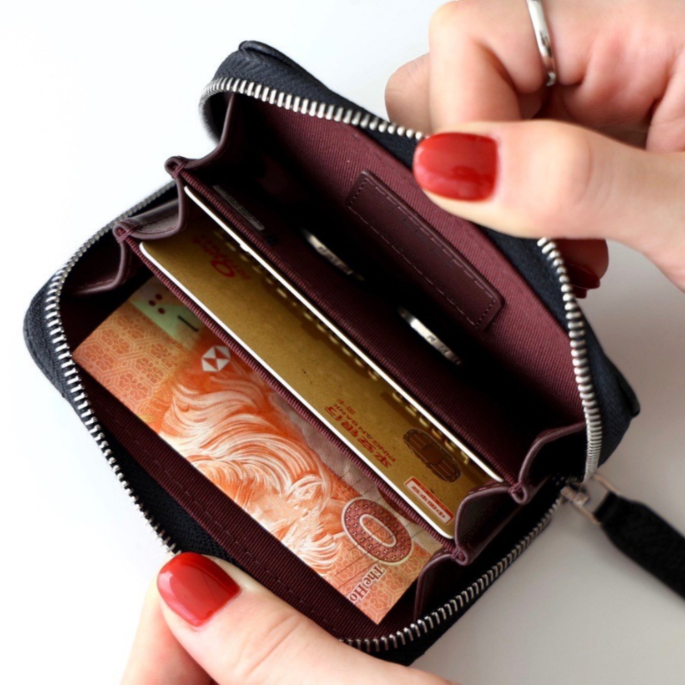 Granny Xiang lujoso rango pequeño viento de moda de piel de oveja tarjeta de crédito caja de tarjetas de visita bolsa de cambio bolsa de tarjetas transfronterizas