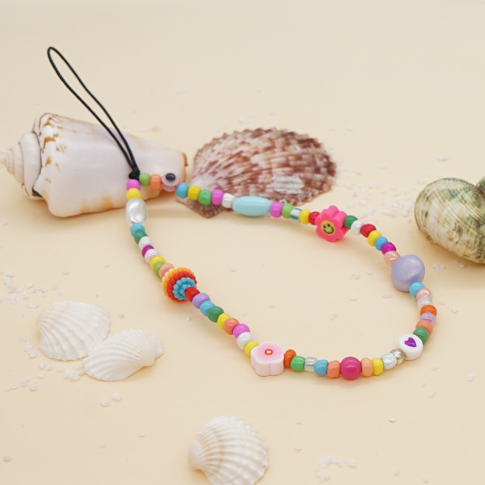 Wholesale Accessories Bohemian Mixed Color Beads Acrylic Mobile Phone Strap Nihaojewelry display picture 3