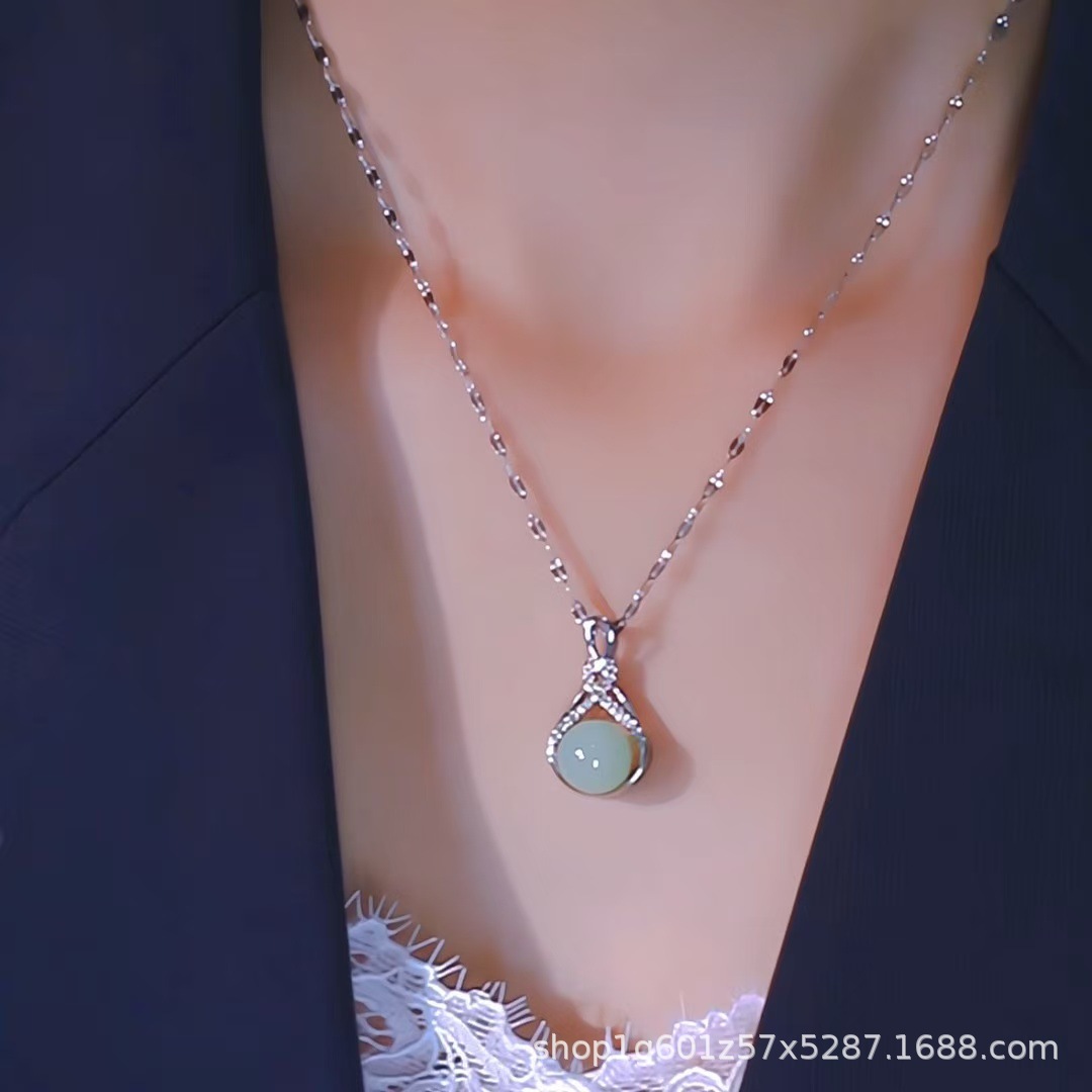 2025 New Summer Hot Style Silver Lucky Bag Necklace Light Luxury Temperament Women's Clavicle Chain
