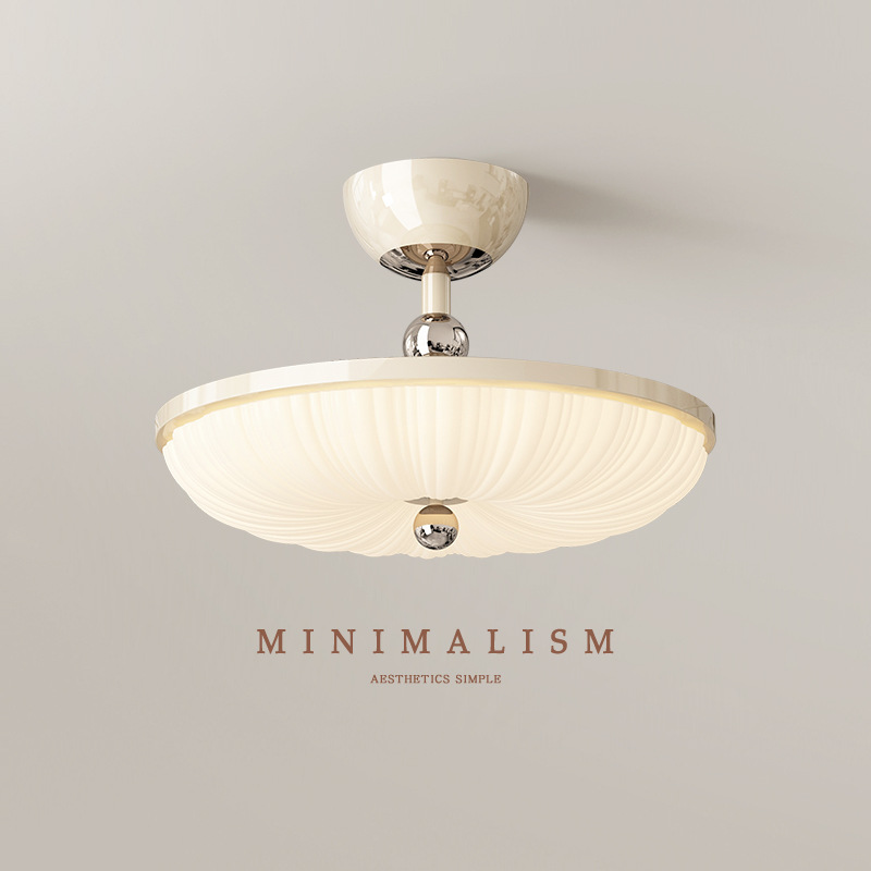 Lámpara de dormitorio 2025 nuevo estilo crema simple estudio moderno Bauhaus personalidad creativa sentido avanzado Lámpara de Zhongshan