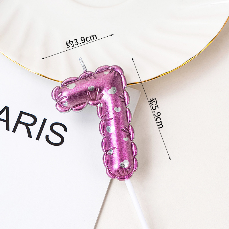 Vela digital de globo rosa 7