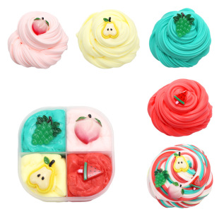 4 Fruit Cotton Mud Cross-border Slime Color-matching Slime Plasticine Children's Toys
