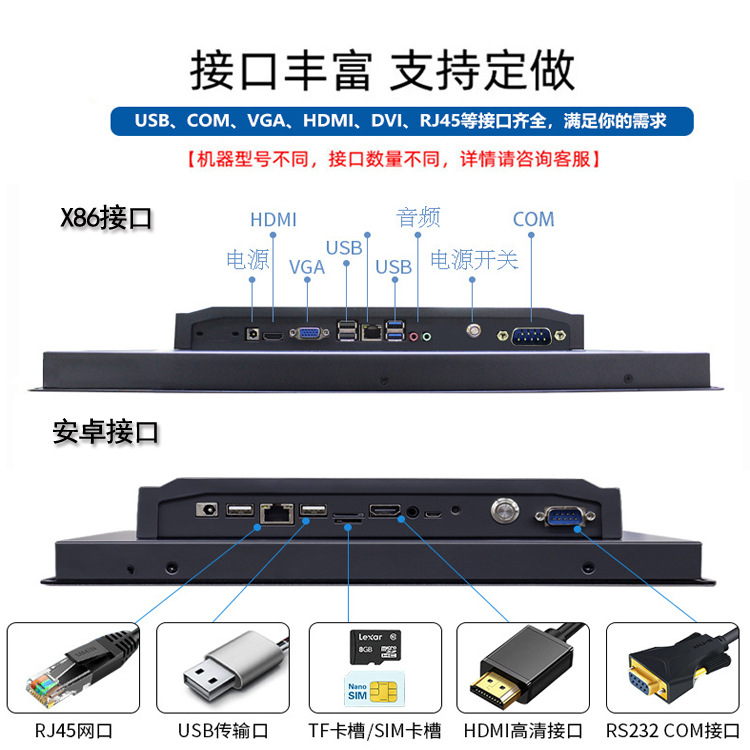 Embedded industrial touch laptop