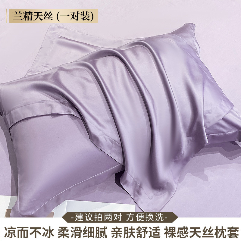 Funda de almohada de verano Tensi Funda de almohada de seda Un par de fundas de almohada de seda de hielo 48cmx74cm2024 Nuevo 2