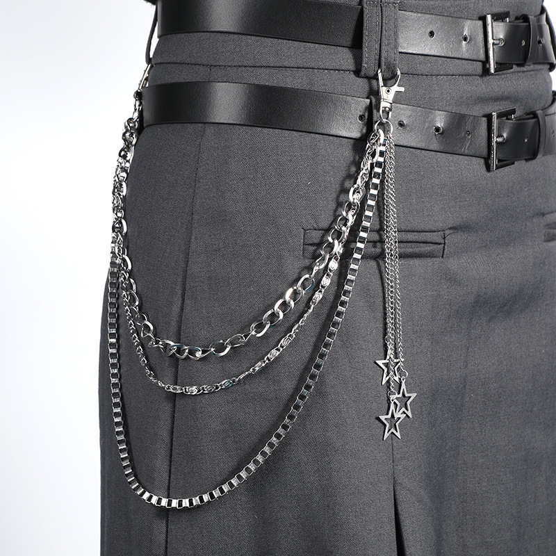 Waist Chain for Women Cool Ins Chain Star Decoration Punk Waist Chain Pants Chain Accessories Jk Skirt Hip-Hop Jewelry Trouser Chain