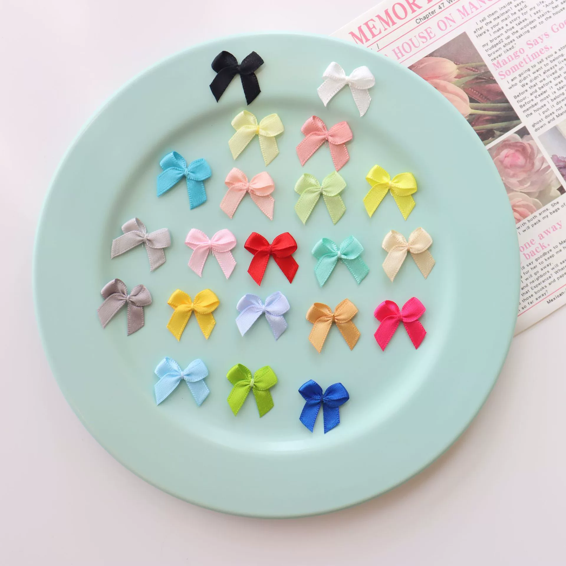 0,6 CM мини-лента бант diy куклы декоративный маленький цветок готовый пакет боли аксессуары на складе