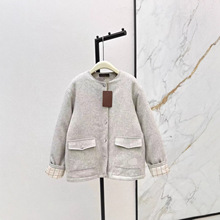 深圳南油25秋冬款时尚气质字母微标刺绣双口袋圆领棉服夹克外套女