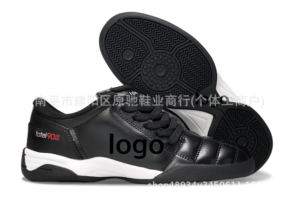 Fábrica de Putian al por mayor T90 serie interior MD fondo plano zapatos de fútbol de fondo bajo entrenamiento césped interior y exterior