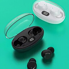 国境を越えて人気のワイヤレスBluetoothイヤホン、デジタルディスプレイ付き宇宙カプセル型インイヤー型5.3ミニ、大量生産可能、AppleとHuaweiに適しています